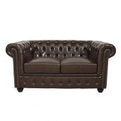 ΚΑΝΑΠΕΣ 2ΘΕΣΙΟΣ T.CHESTERFIELD HM3010.01 ΤΕΧΝΟΔΕΡΜΑ ΣΚΟΥΡΟ ΚΑΦΕ